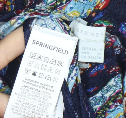 Springfield Womens Multicoloured Floral A-Line Midi Skirt Size S