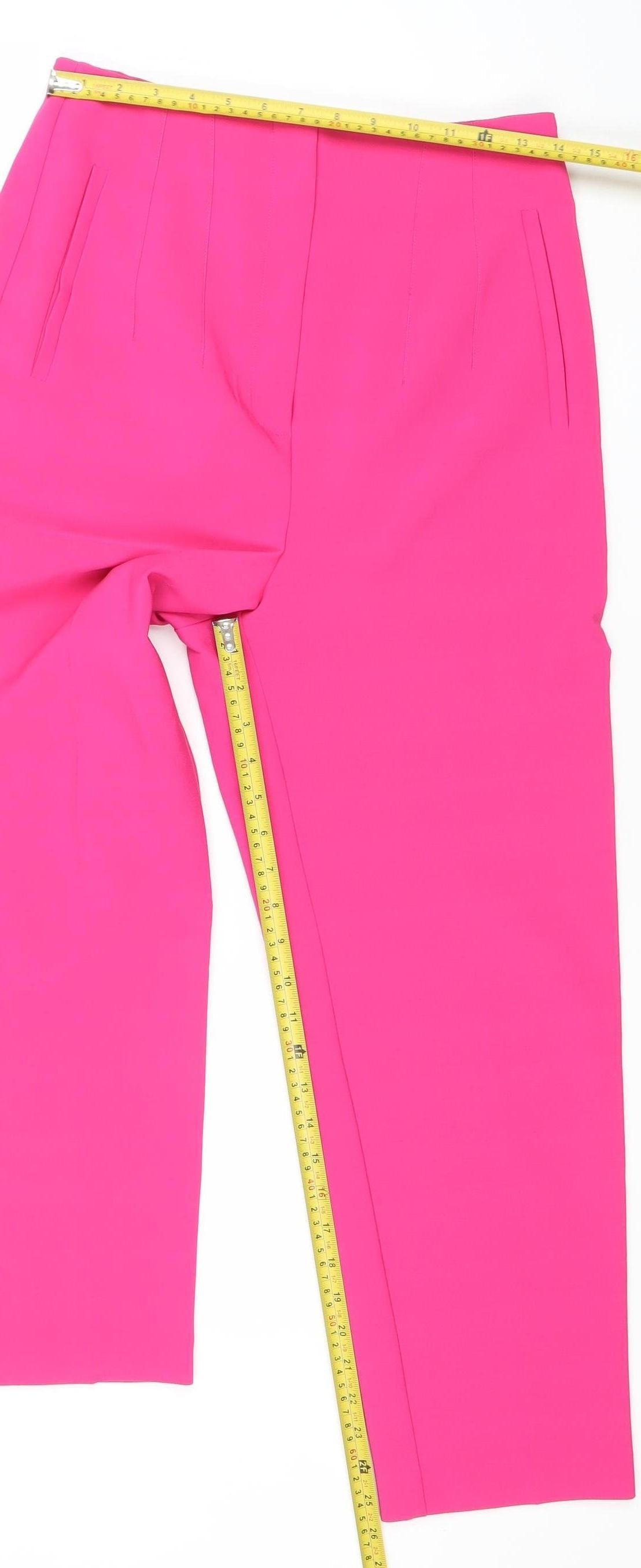 Savida Women’s Pink Slim Fit Pleated Trousers Size 12