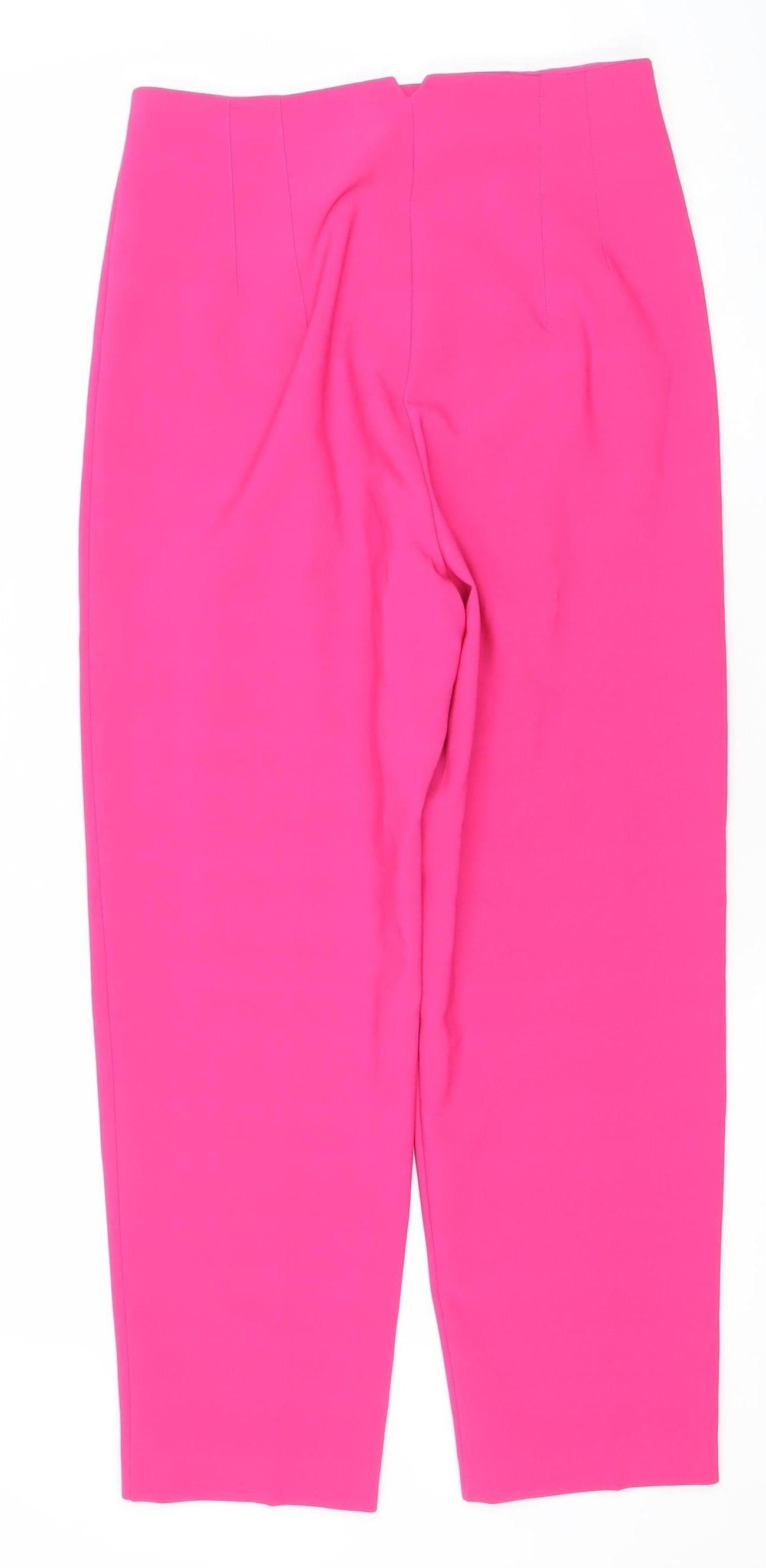 Savida Women’s Pink Slim Fit Pleated Trousers Size 12