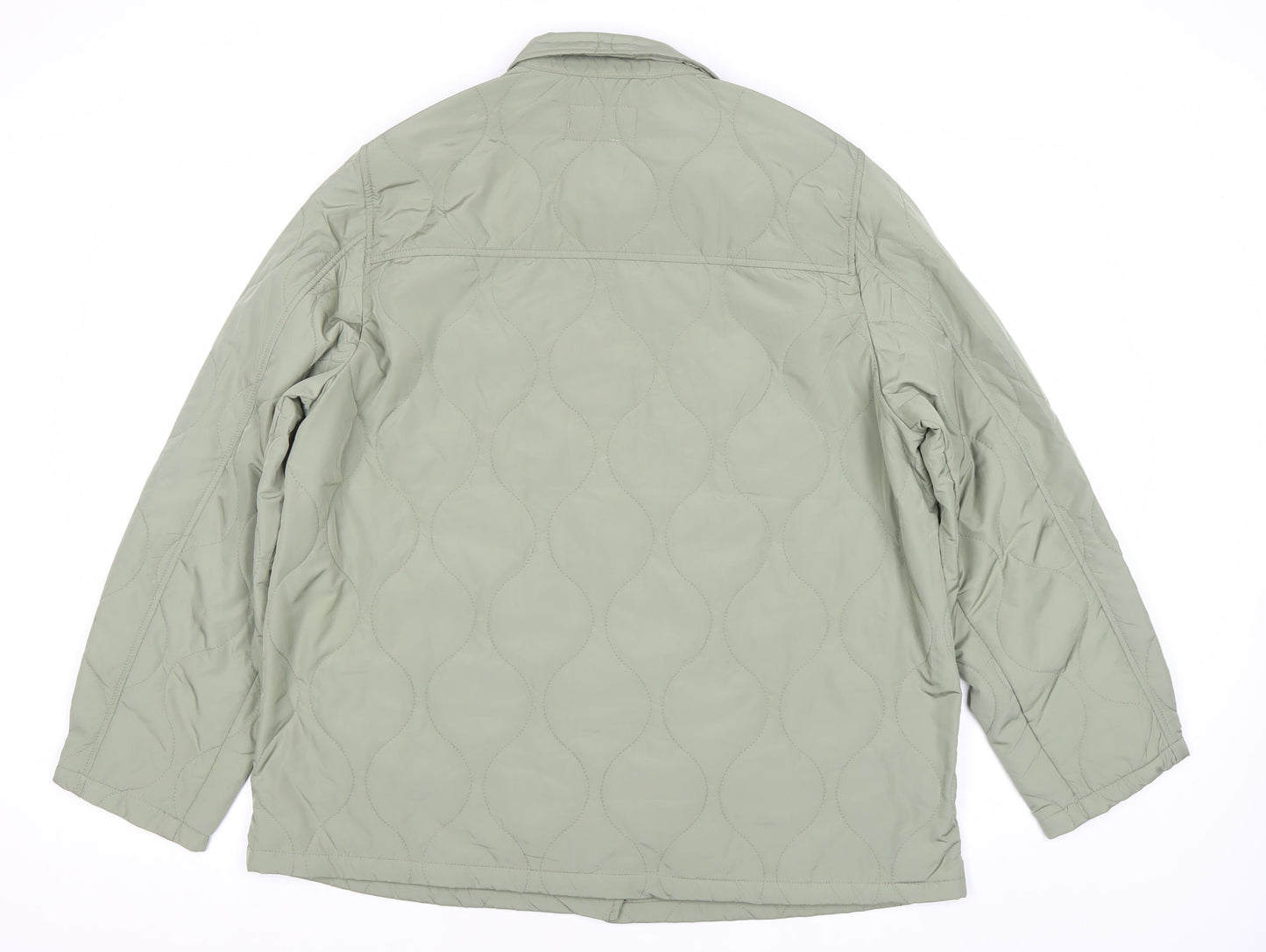 Zabaione Womens Green L Quilted Mid-Length Jacket Outdoor Casual