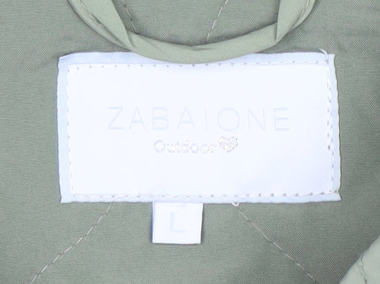 Zabaione Womens Green L Quilted Mid-Length Jacket Outdoor Casual