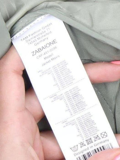 Zabaione Womens Green L Quilted Mid-Length Jacket Outdoor Casual