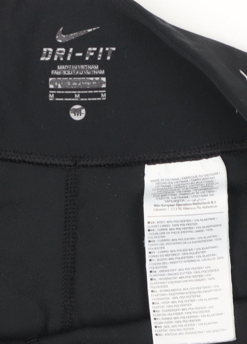 Nike Womens Black Dri-Fit Leggings Medium Slim Fit Activewear