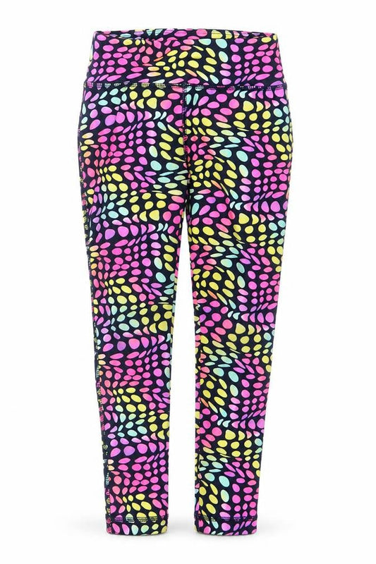 Front view of Dunnes girls’ multicoloured leggings age 6 years slim fit activewear