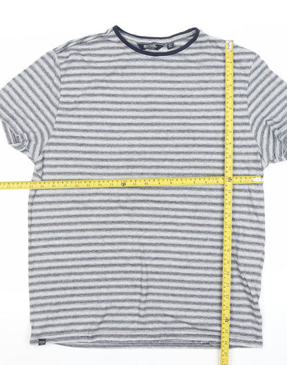 Regatta Men’s Blue Striped Cotton Blend Crew Neck T-Shirt Size L