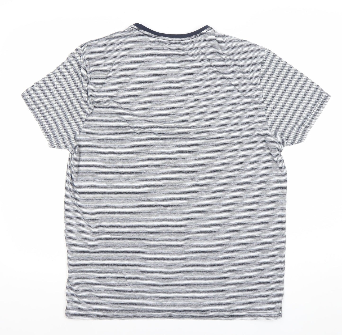 Regatta Men’s Blue Striped Cotton Blend Crew Neck T-Shirt Size L