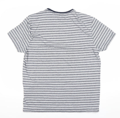 Regatta Men’s Blue Striped Cotton Blend Crew Neck T-Shirt Size L