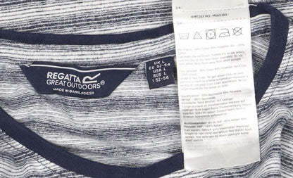 Regatta Men’s Blue Striped Cotton Blend Crew Neck T-Shirt Size L