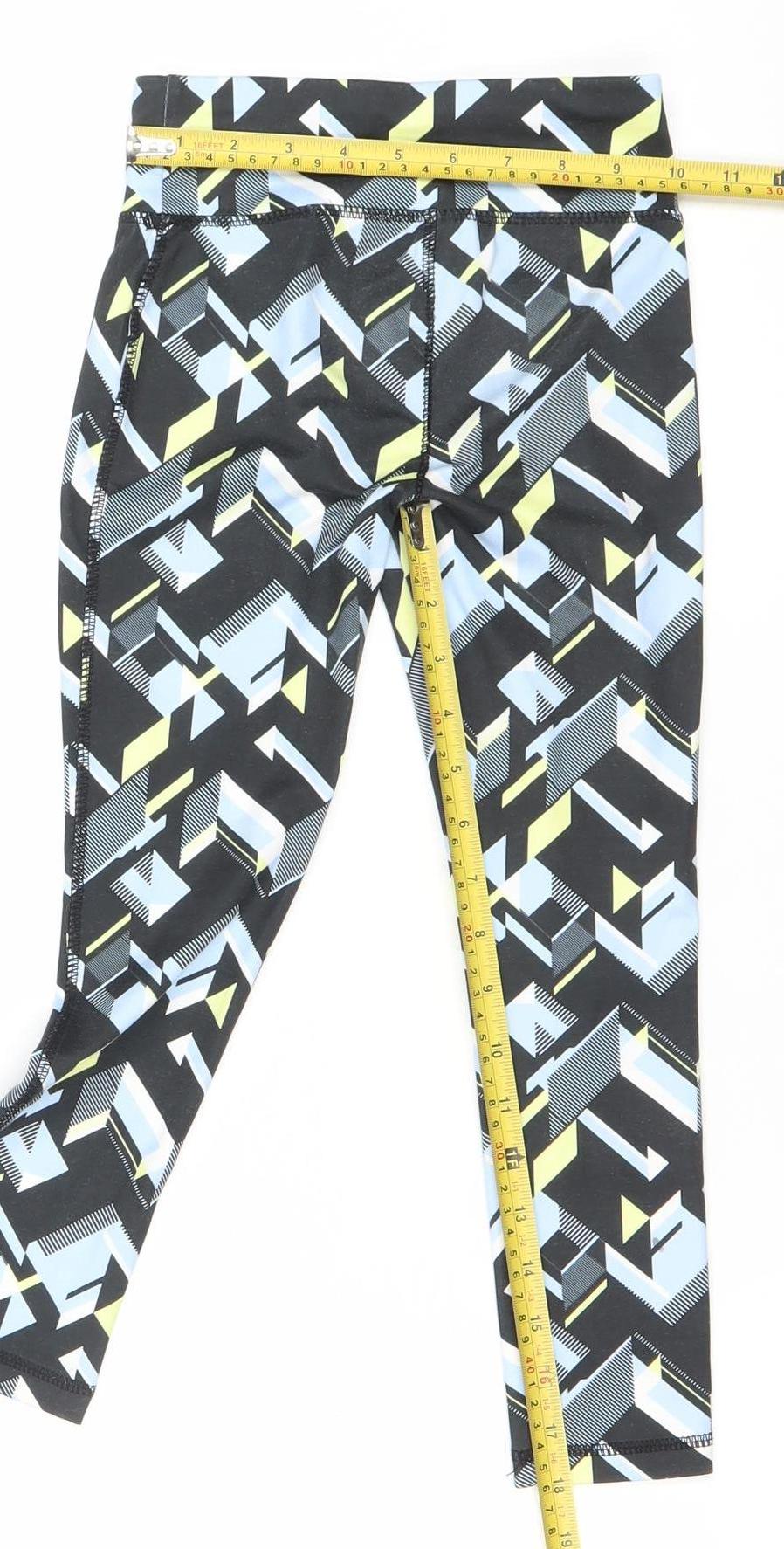 Dunnes Stores Girls Black Geometric Print Activewear Leggings Age 5 Years