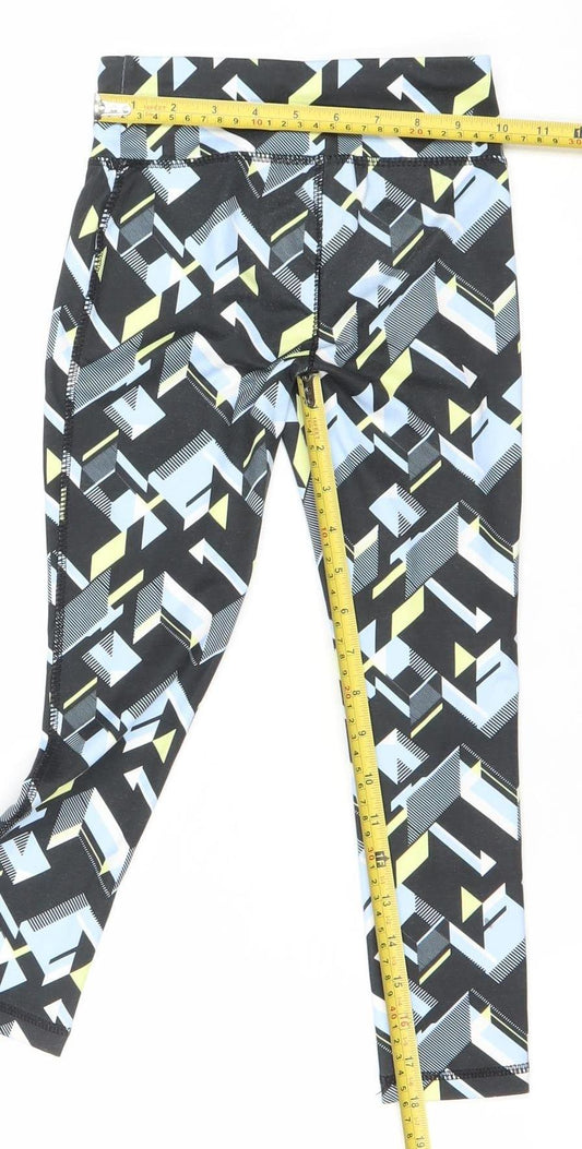 Dunnes Stores Girls Black Geometric Print Activewear Leggings Age 5 Years