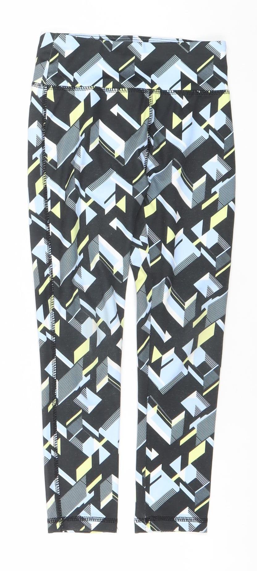 Dunnes Stores Girls Black Geometric Print Activewear Leggings Age 5 Years