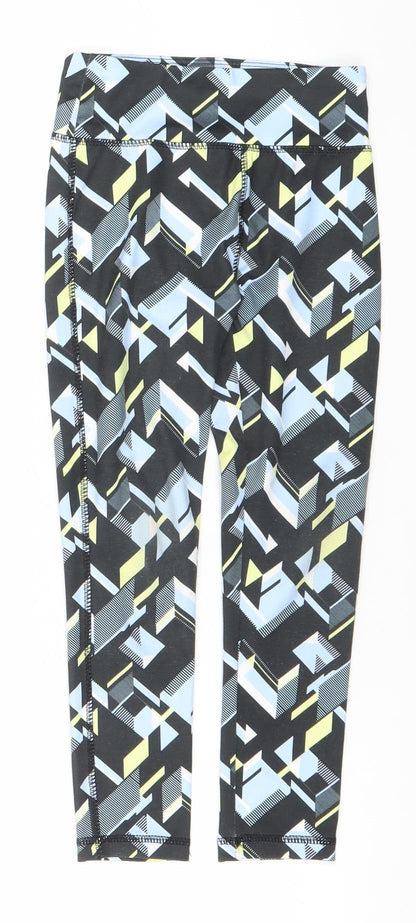 Dunnes Stores Girls Black Geometric Print Activewear Leggings Age 5 Years