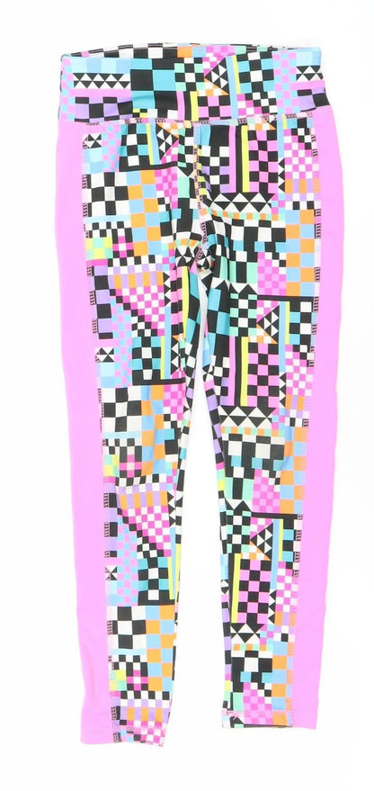 Dunnes Stores Girls Multicoloured Geometric Leggings Size 5 Years Slim Fit
