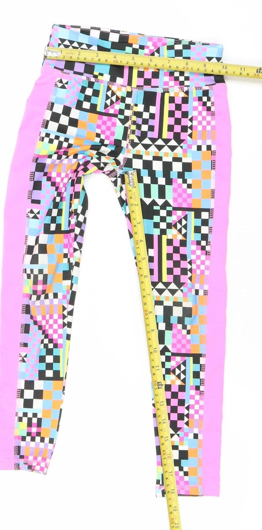 Dunnes Stores Girls Multicoloured Geometric Leggings Size 5 Years Slim Fit