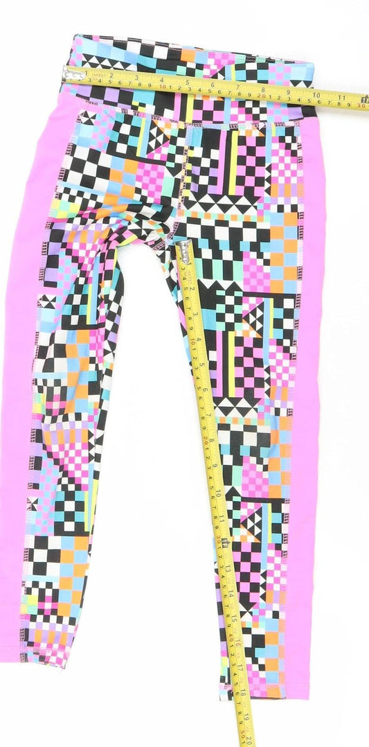 Dunnes Stores Girls Multicoloured Geometric Leggings Size 5 Years Slim Fit