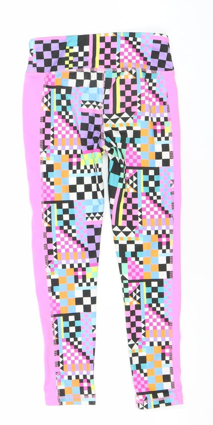 Dunnes Stores Girls Multicoloured Geometric Leggings Size 5 Years Slim Fit