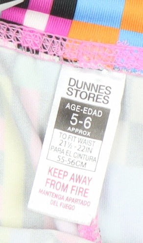 Dunnes Stores Girls Multicoloured Geometric Leggings Size 5 Years Slim Fit
