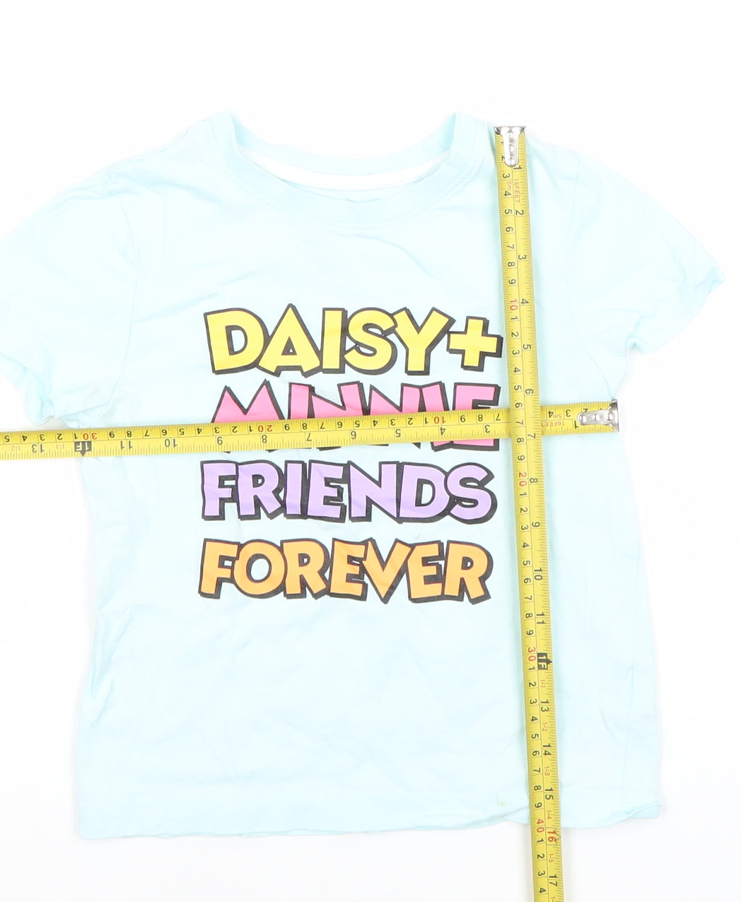 Disney Girls Blue Minnie Daisy Graphic T-Shirt 5-6 Years Cotton