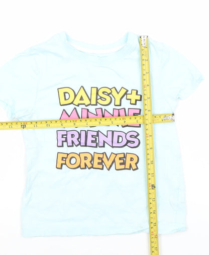 Disney Girls Blue Minnie Daisy Graphic T-Shirt 5-6 Years Cotton