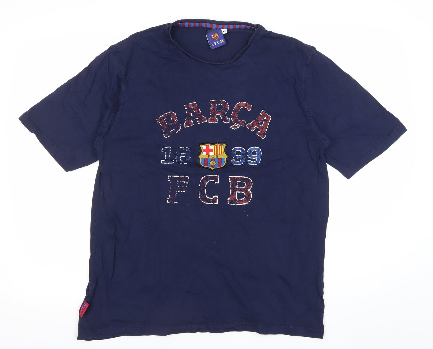 FC Barcelona Men's Blue XL Graphic T-Shirt Short Sleeve