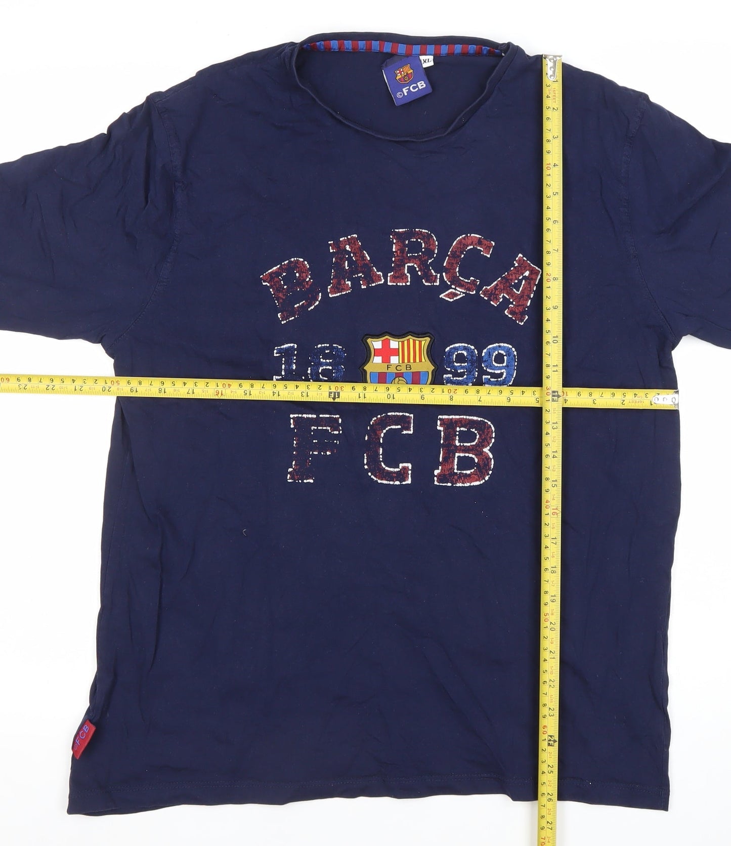 FC Barcelona Men's Blue XL Graphic T-Shirt Short Sleeve