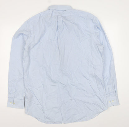 Banana Republic Men's Blue Geometric Long Sleeve Classic Fit Dress Shirt L