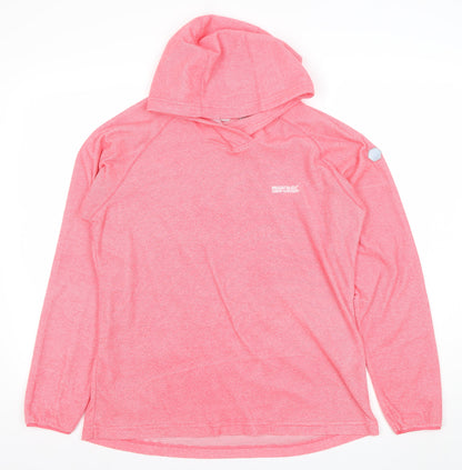 Regatta Womens Pink Pullover Hoodie L UK 14 Polyester Blend