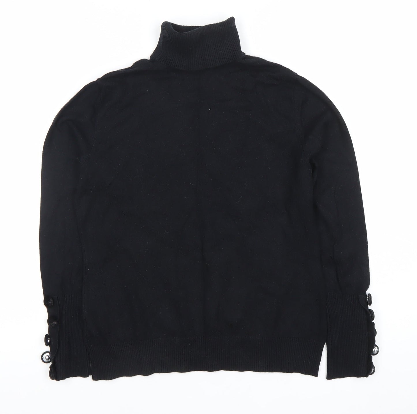 Savida Womens Black Roll Neck Pullover Jumper Size 12