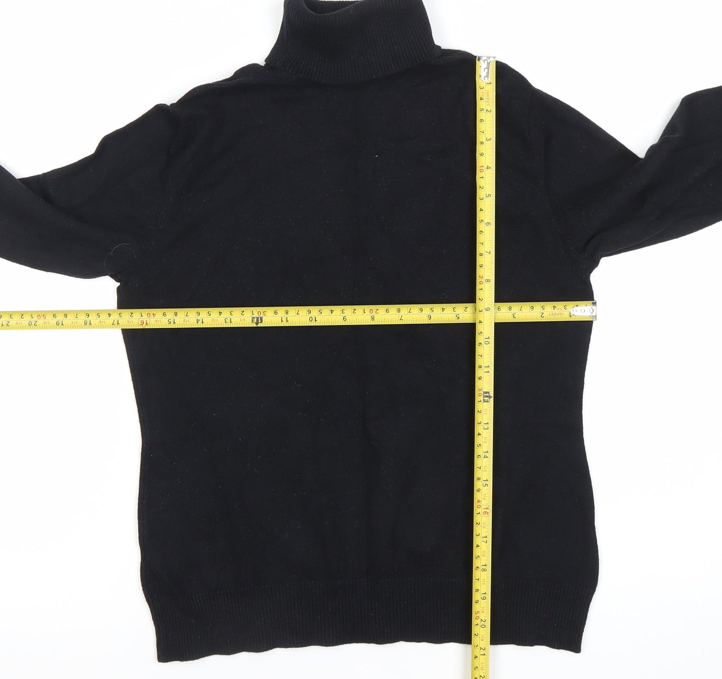 Savida Womens Black Roll Neck Pullover Jumper Size 12