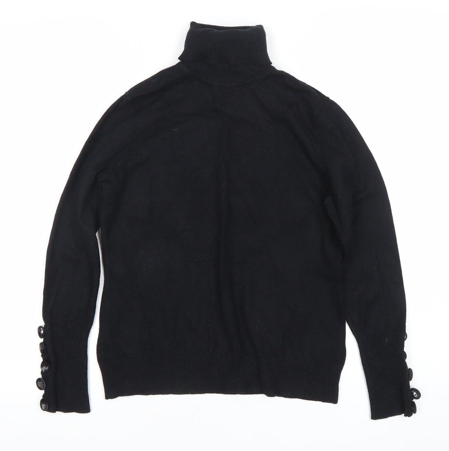 Savida Womens Black Roll Neck Pullover Jumper Size 12