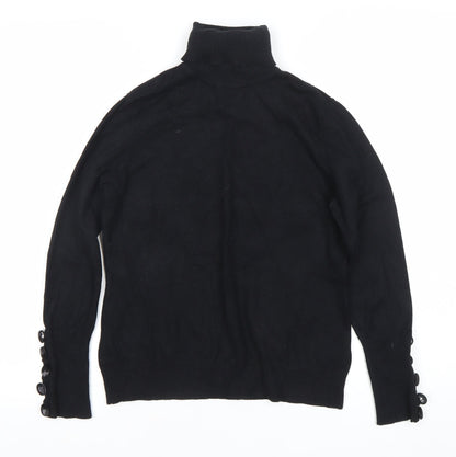 Savida Womens Black Roll Neck Pullover Jumper Size 12