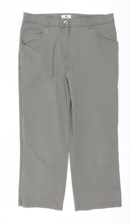 Punt Roma Women's Grey Cropped Jeans Size 12 Regular Fit Cotton Blend