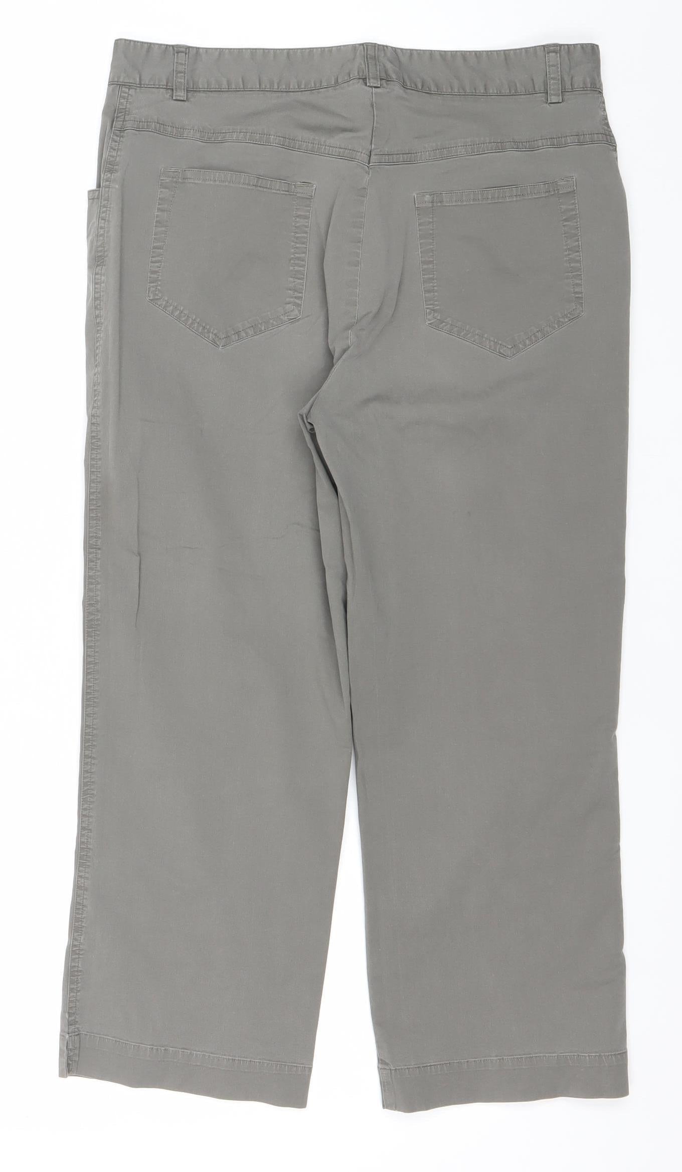 Punt Roma Women's Grey Cropped Jeans Size 12 Regular Fit Cotton Blend