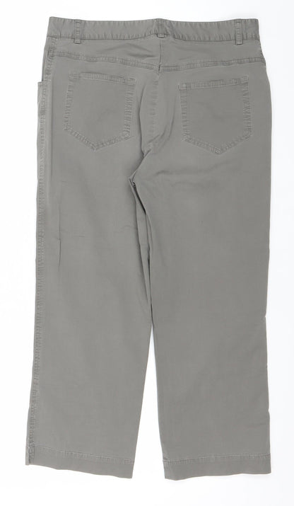 Punt Roma Women's Grey Cropped Jeans Size 12 Regular Fit Cotton Blend