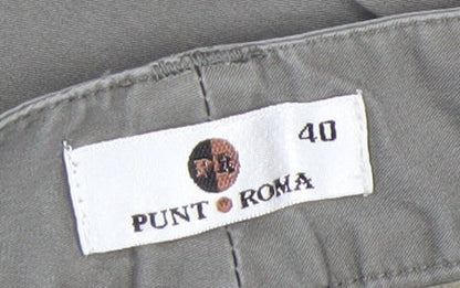 Punt Roma Women's Grey Cropped Jeans Size 12 Regular Fit Cotton Blend