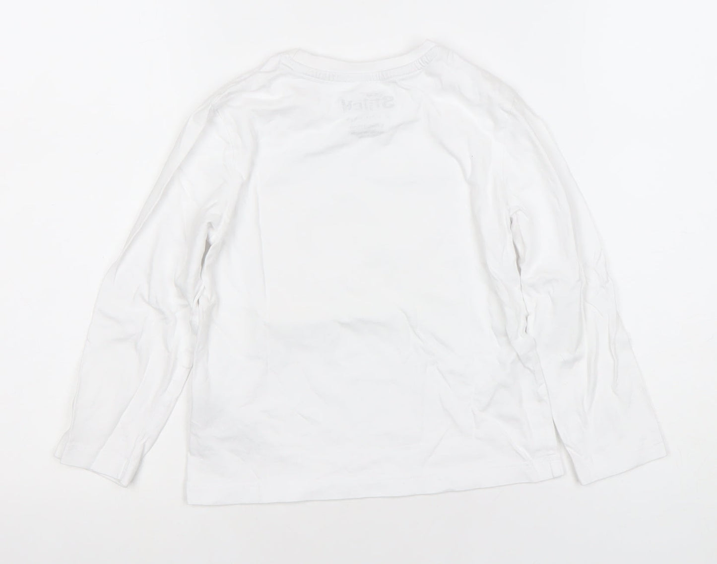 Primark Girls White Stitch Disney Long Sleeve T-Shirt 5-6 Years