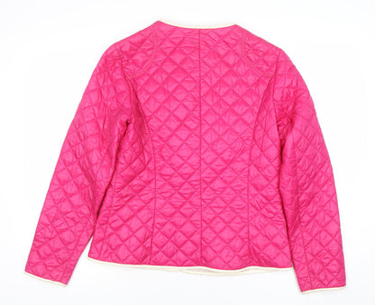 On Parle De Vous Women’s Pink Quilted Jacket Size 12 Mid-Length