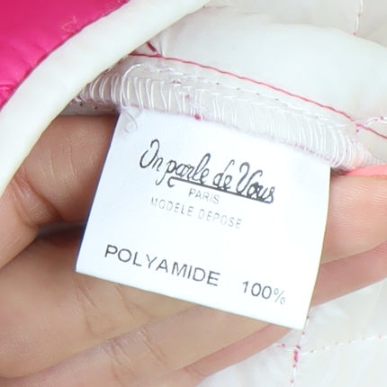On Parle De Vous Women’s Pink Quilted Jacket Size 12 Mid-Length