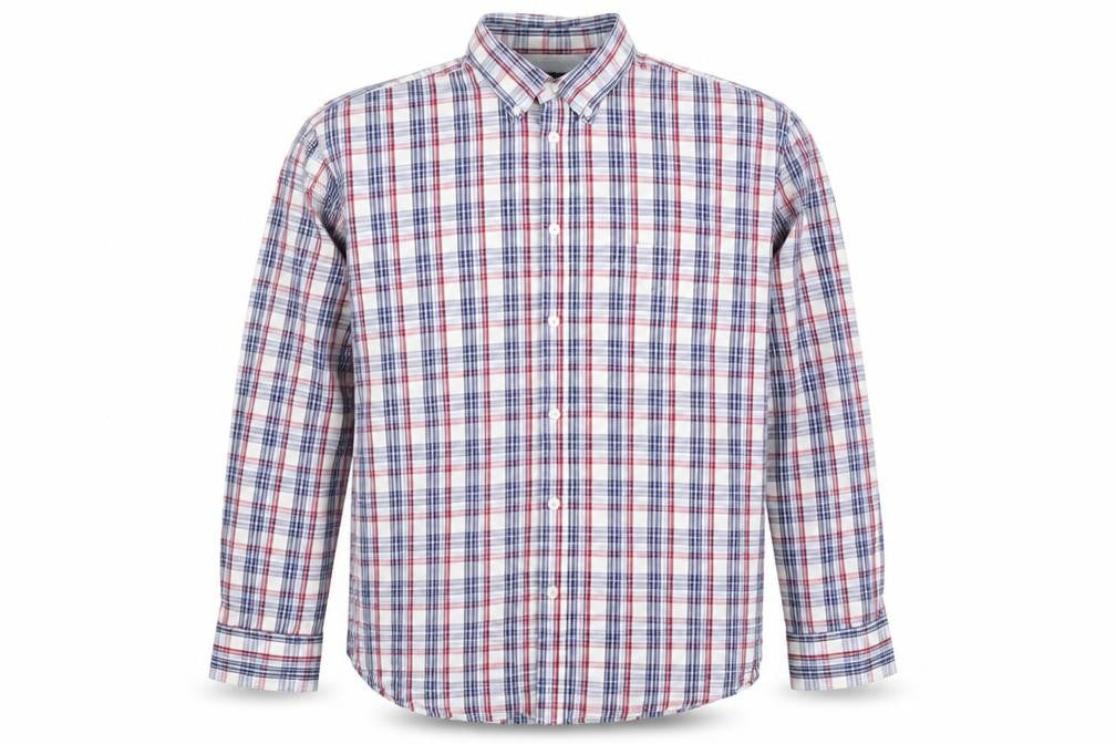 Front view of Dunnes Men's Multicoloured Check Long Sleeve Button-Up Shirt L