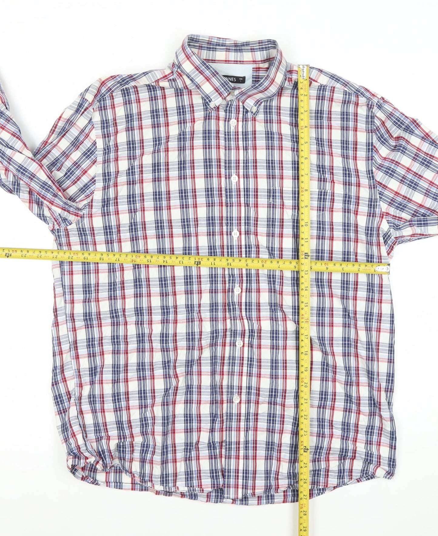Dunnes Men's Multicoloured Check Long Sleeve Button-Up Shirt L