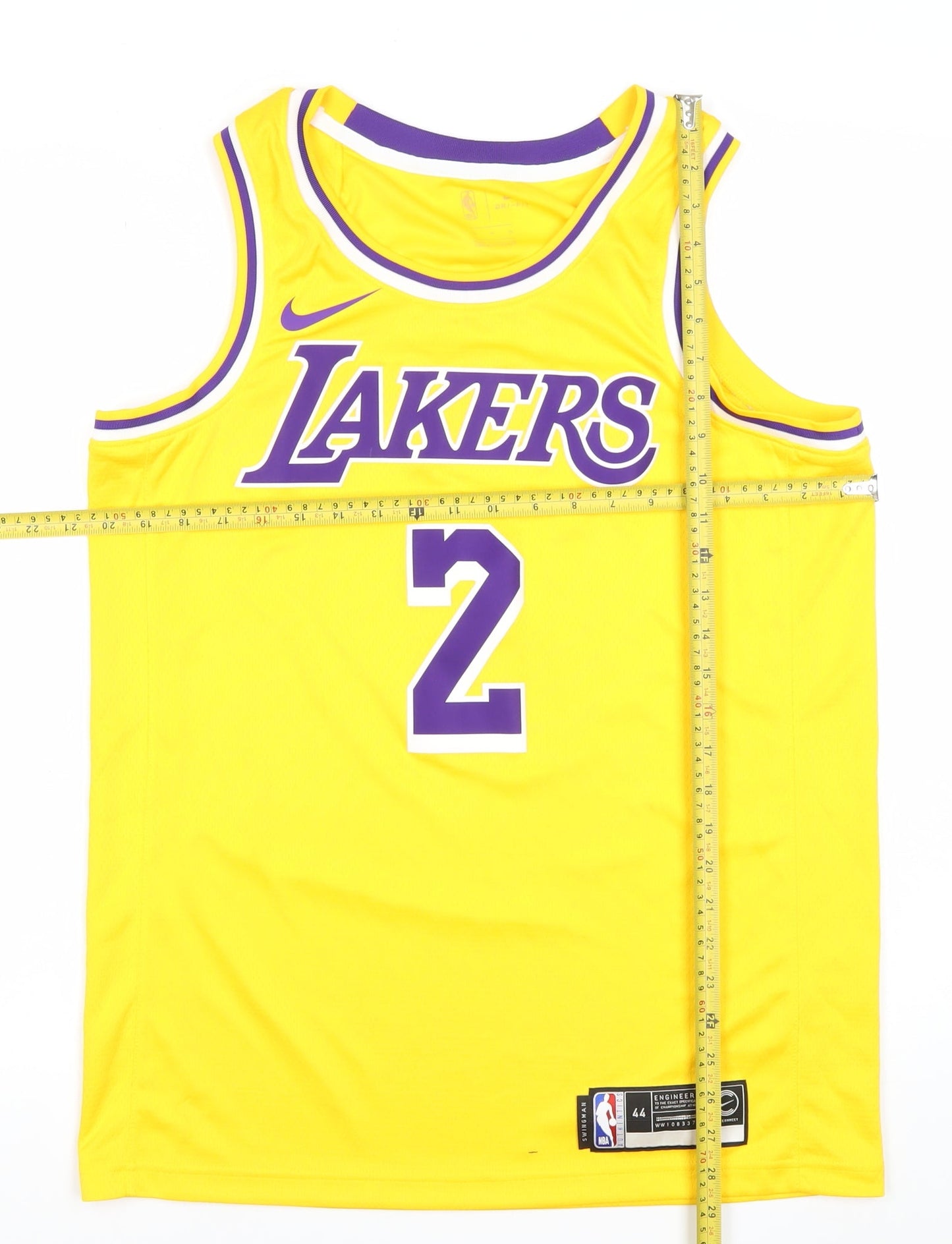 Nike Los Angeles Lakers Mens Yellow Basketball Jersey Tank M