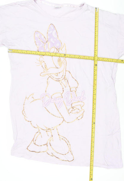 Disney Women Pink Daisy Duck T-Shirt Nightshirt Size 16