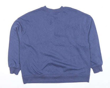 Dunnes Women Blue Pullover Sweatshirt L East Coast Graphic Cotton Blend