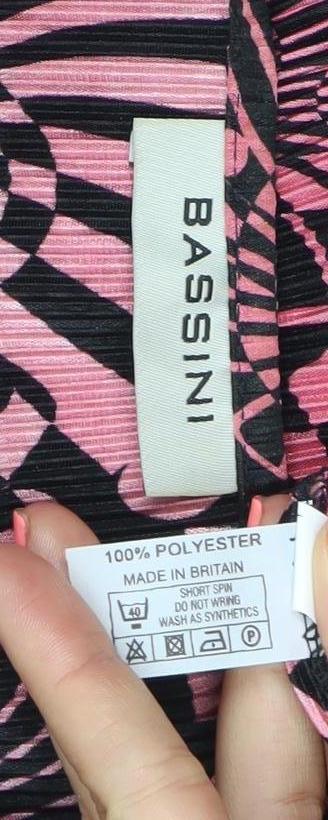 Bassini Womens Pink Black Geometric Tunic Blouse Size 16