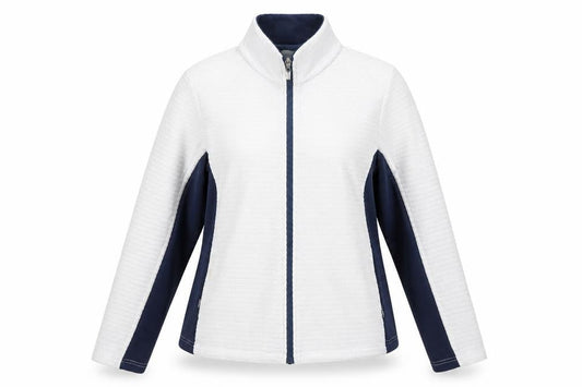 Paco Women’s White & Navy Full Zip Sweatshirt Size 16 Activewear