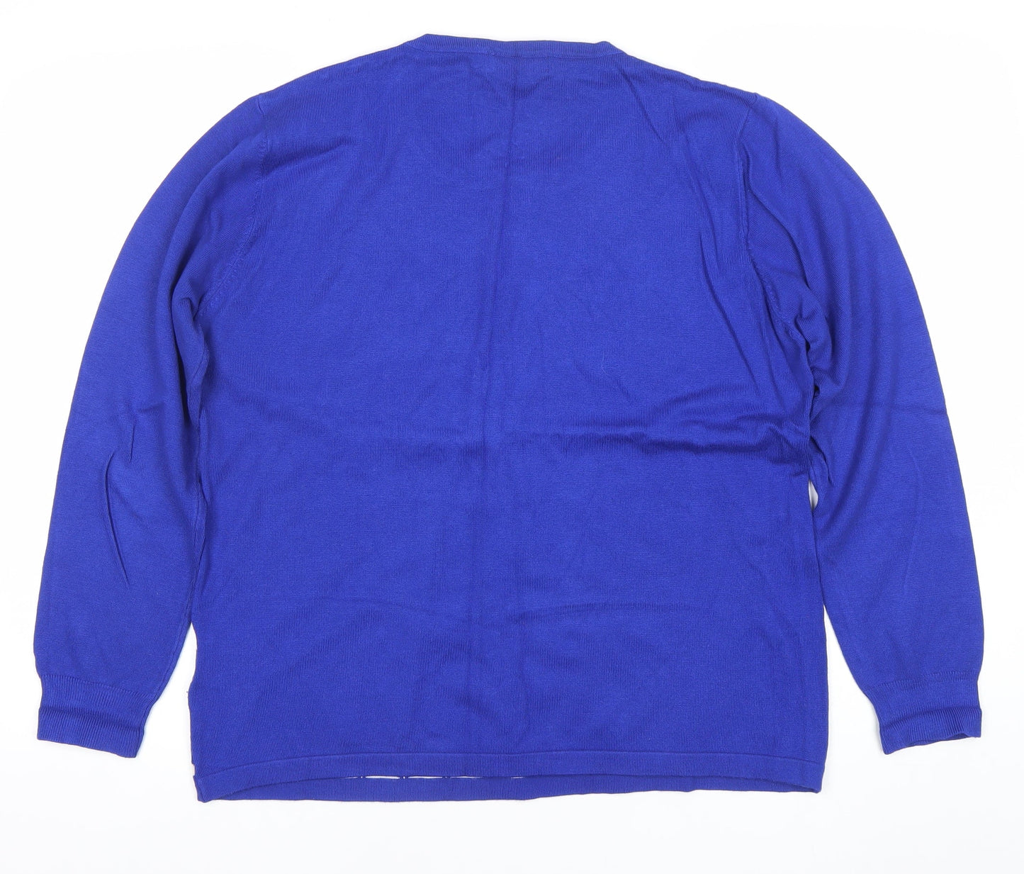 Paramour Womens Blue XL Pullover Jumper Geometric Knit Long Sleeve