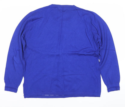 Paramour Womens Blue XL Pullover Jumper Geometric Knit Long Sleeve