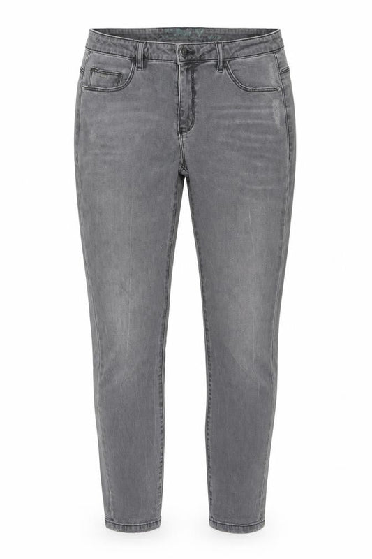 Front view of Only Women Grey Skinny Slim Jeans, size 12, Cotton Blend