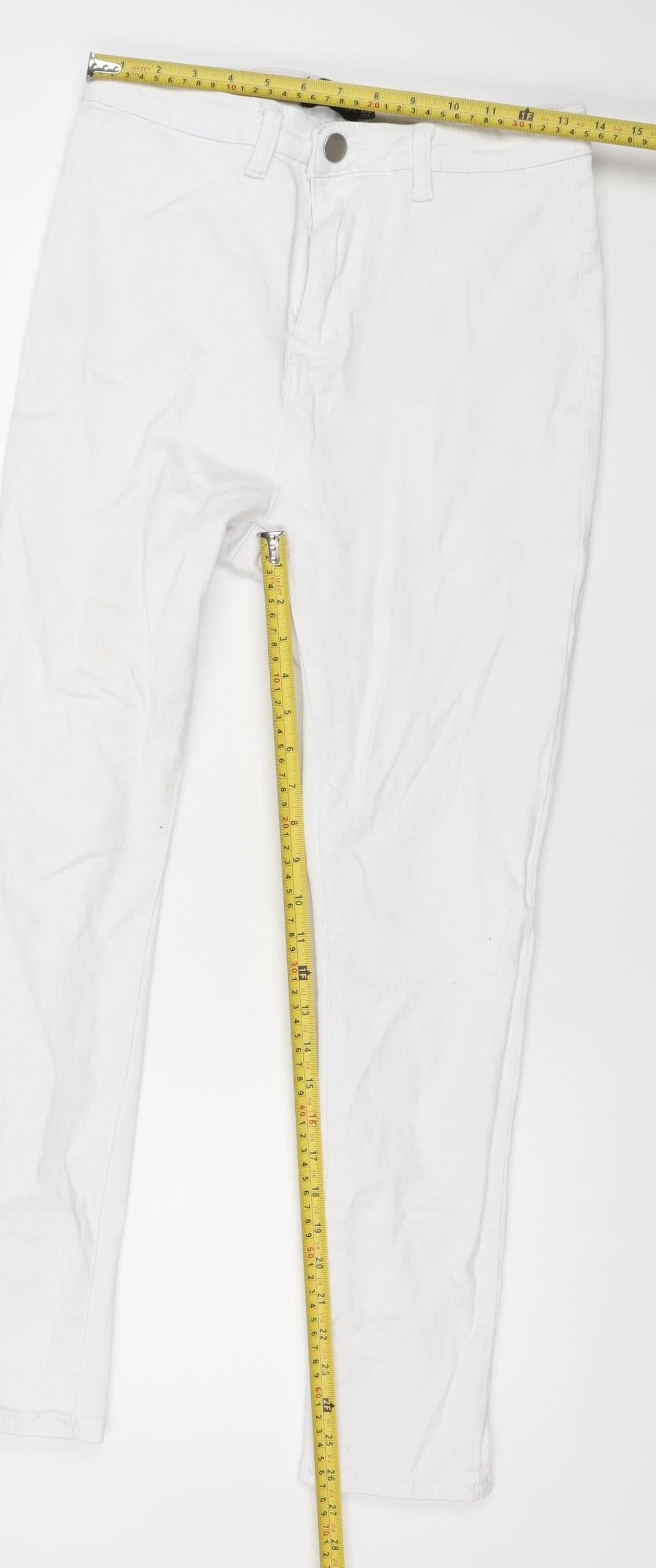 I Saw It First Womens White Skinny Jeans Size 12 Slim Fit Denim