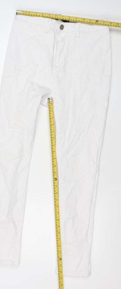 I Saw It First Womens White Skinny Jeans Size 12 Slim Fit Denim